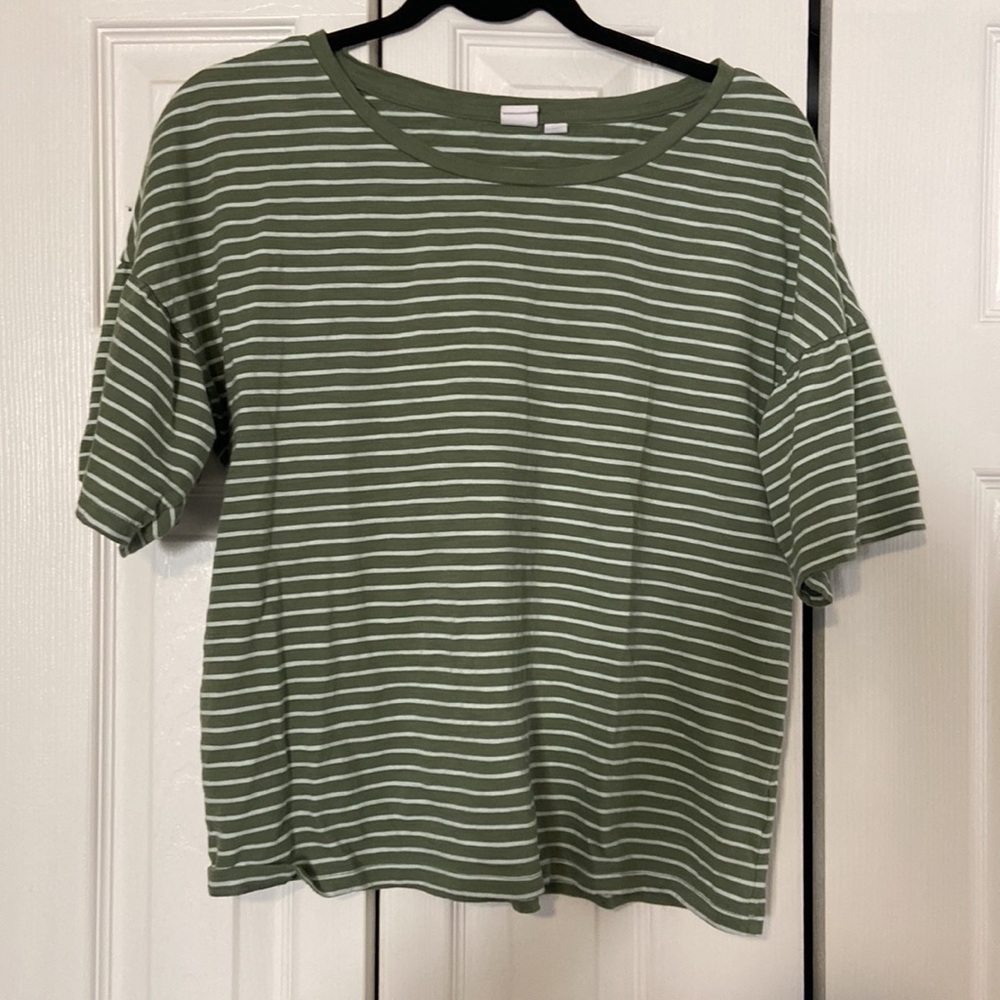 $5 ADD ON Gap Green Striped casual top